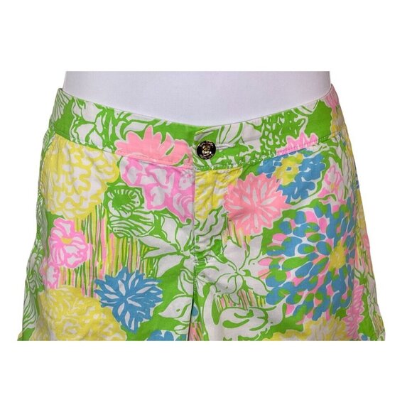 Lilly Pulitzer Buttercup Scalloped Hem 5" Shorts Bright Multicolor Florals Sz 4 - Picture 2 of 12